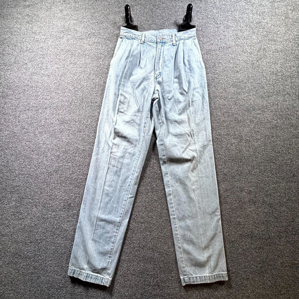 Vintage Wrangler Riata Jeans Men's 30x34 Blue Denim Light Wash Pleated Western
